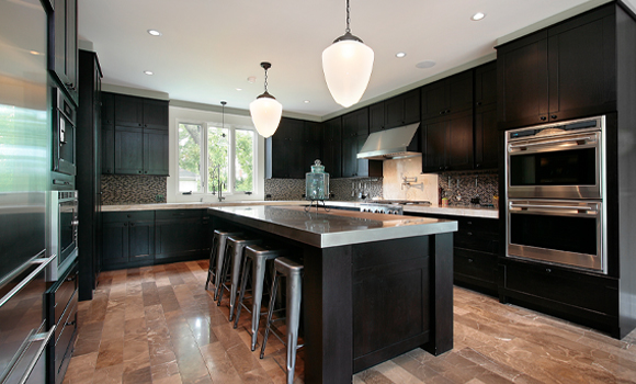 Black kitchen after working with a Kitchen Remodeling Contractor in Paradise Valley, AZ